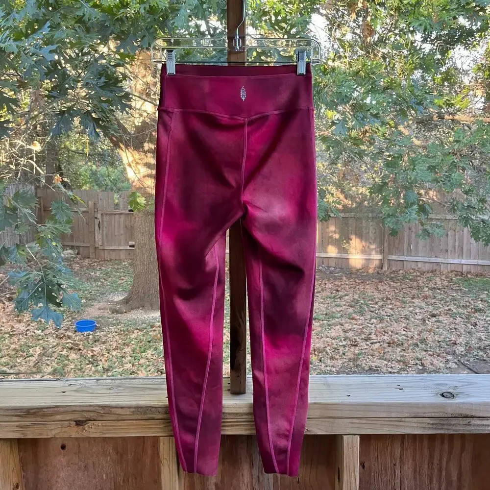 Free People Movement Beat The Heat Reversible Leggings Red Size S